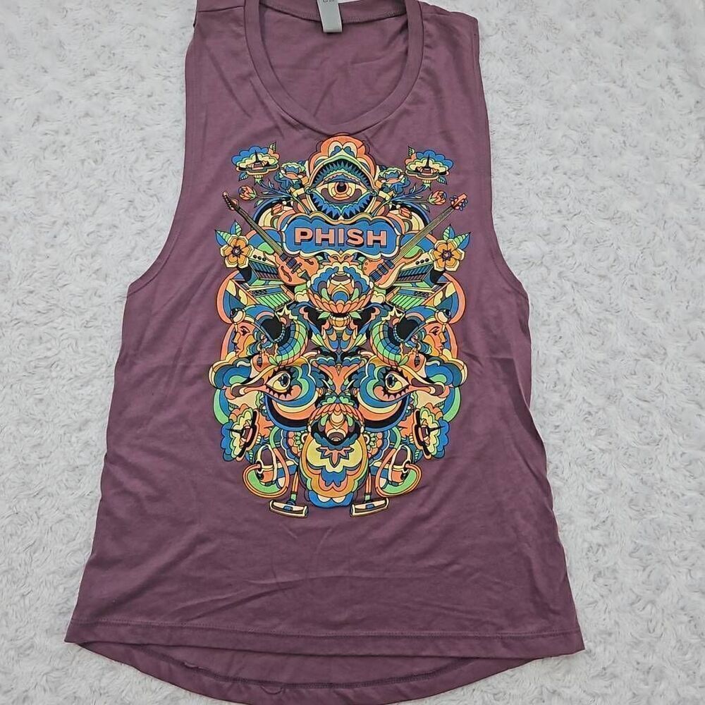 Womens size XS Phish purple multicolored psychedelic tank top music festival